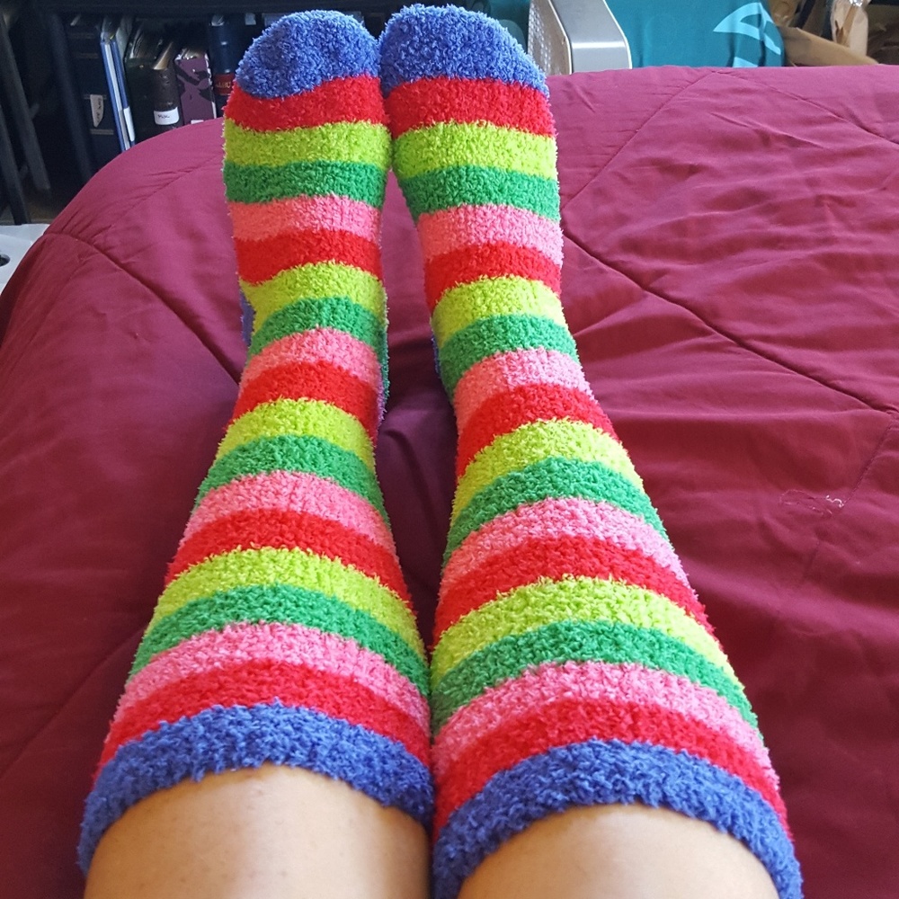 "World's Softest" brand rainbow socks